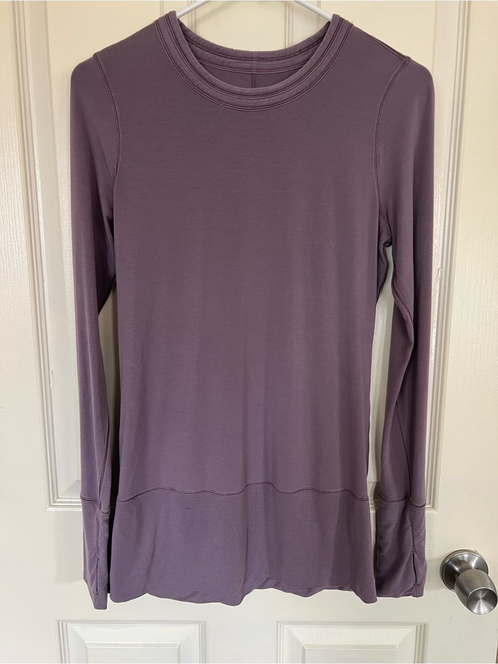 Lululemon Rule The Day Long Sleeve Top Purple Thumbhole Athletic Shirt
